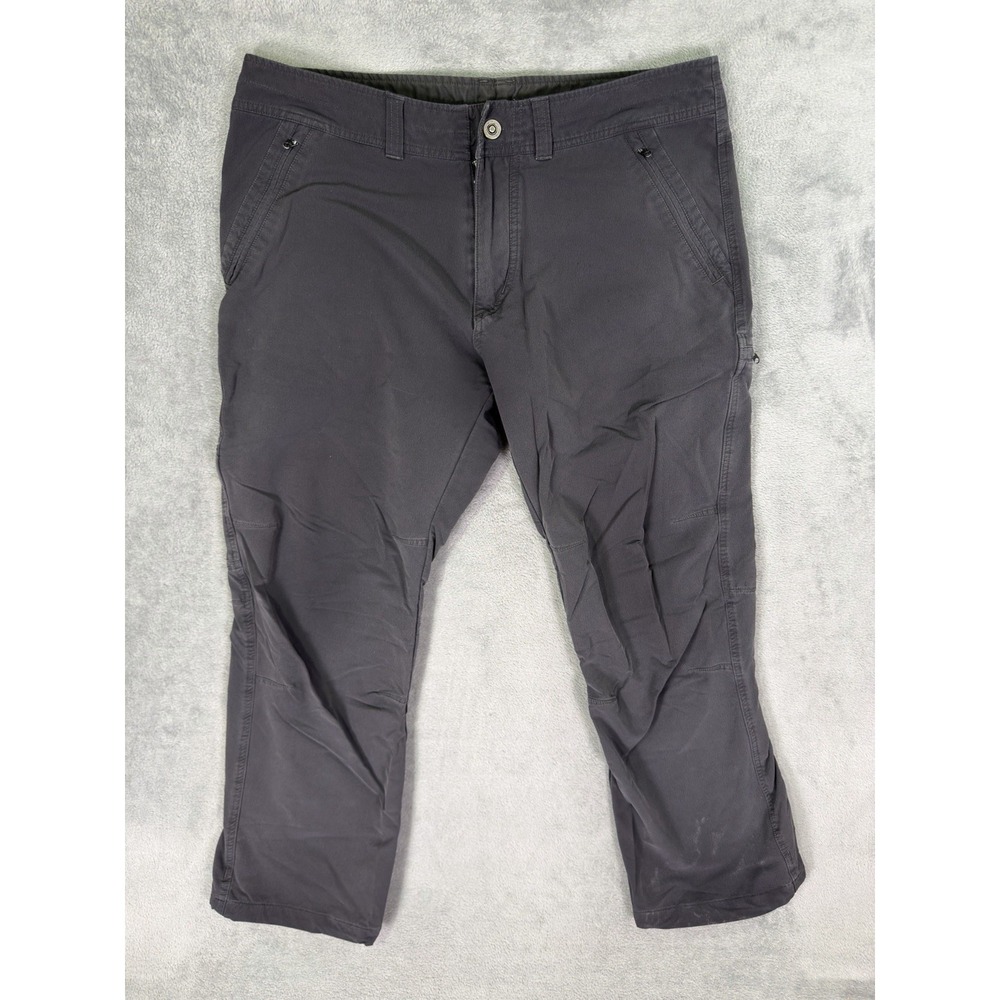 KUHL Transcendr Pants Mens 38x30 Black Cargo Hiking Zip Pockets Logo 5236